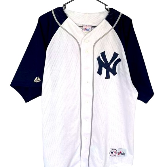 Vintage New york yankees jersey Majestic Size L Retro Ruth Sz-L - Picture 1 of 8